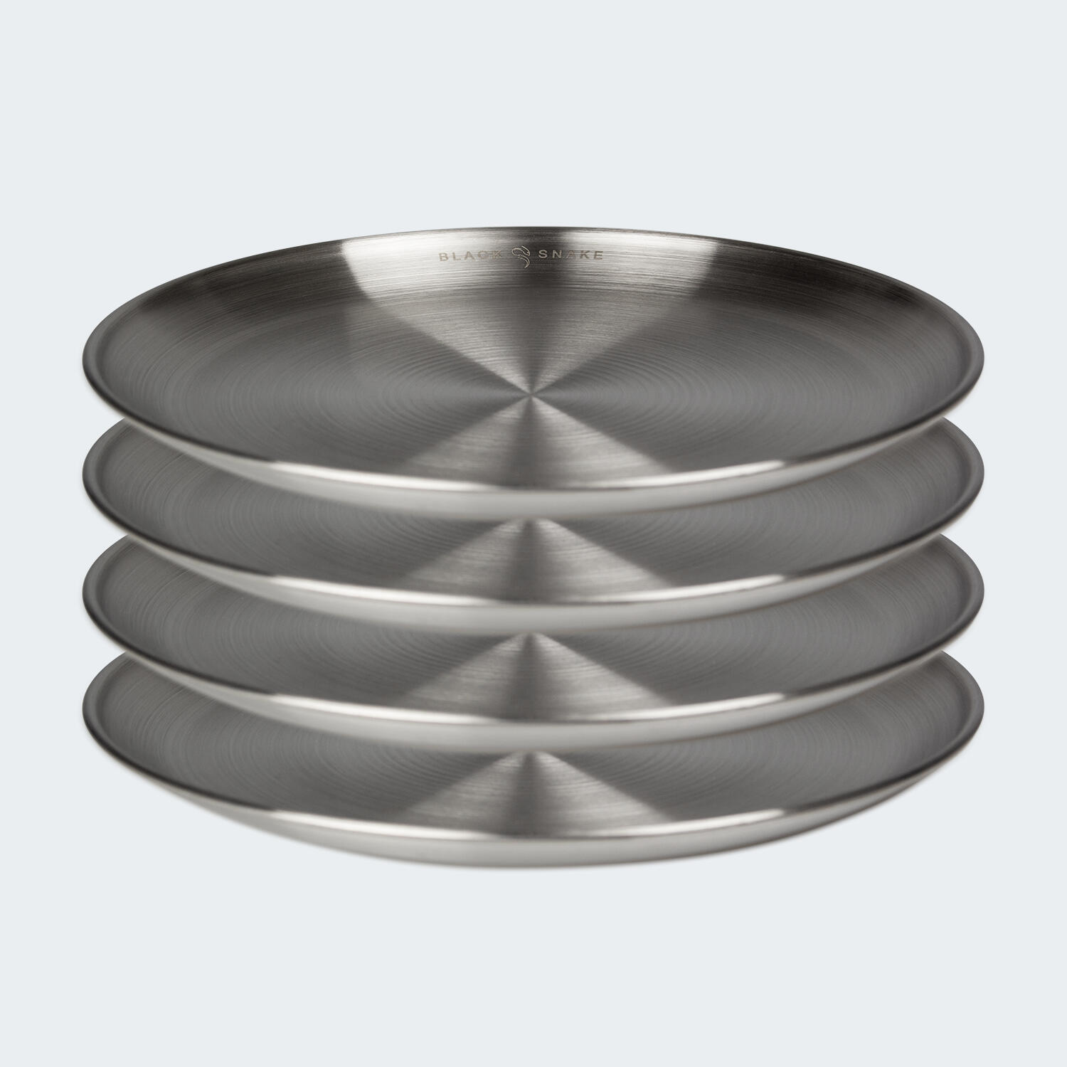 Campingplaat plat | ca. 23 cm diameter | roestvrij staal | 4 plaat 6/7