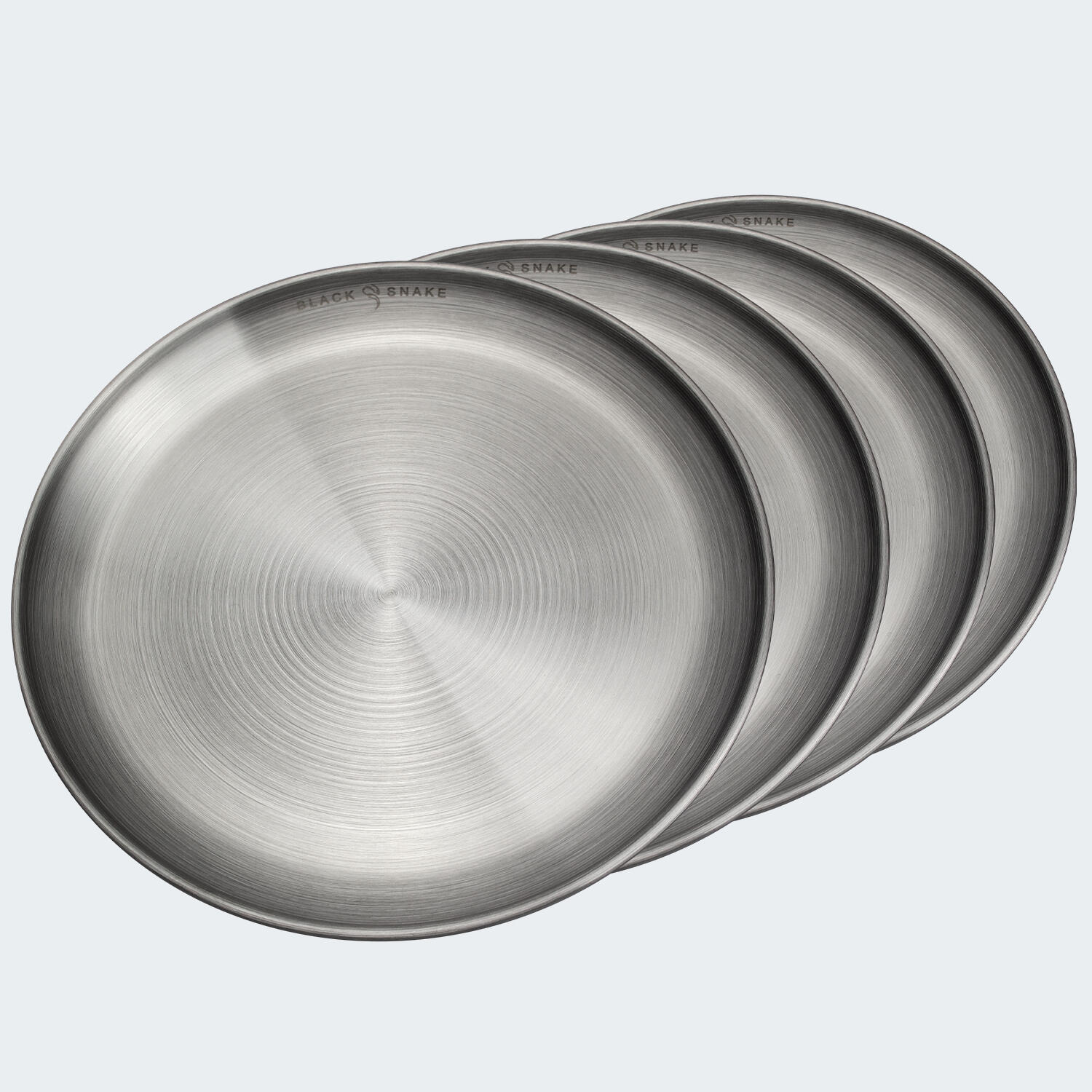 Campingplaat plat | ca. 23 cm diameter | roestvrij staal | 4 plaat 3/7