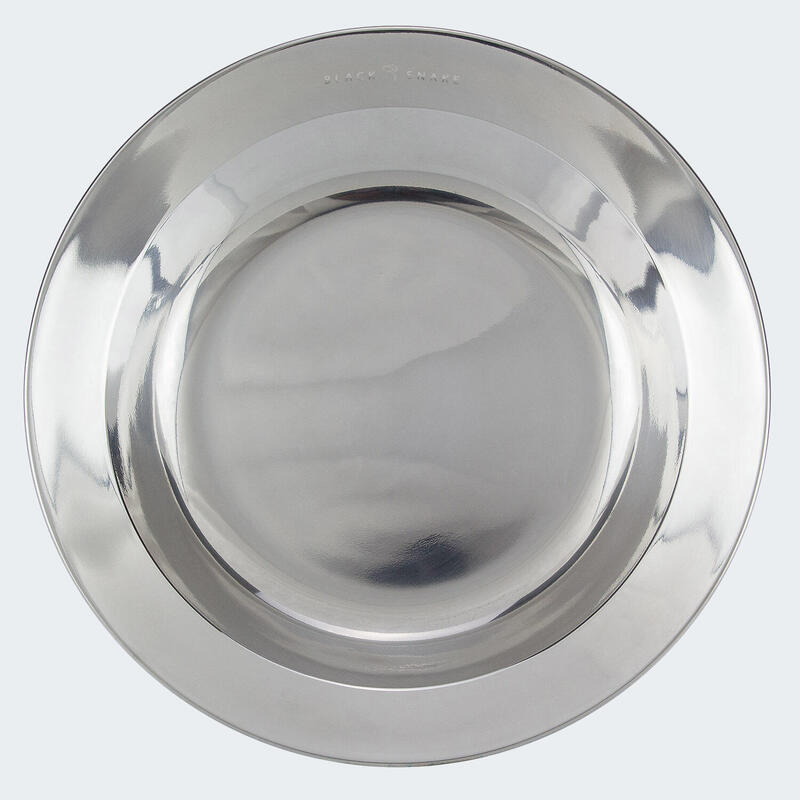 Kempingtányér lapos és mély, kb. 23 cm átmérő, rozsdamentes acél, 1 tányér