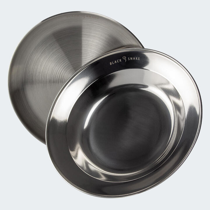 Assiette camping plate et creuse Diamètre env. 23 cm 1 assiette de chaque BLACK SNAKE