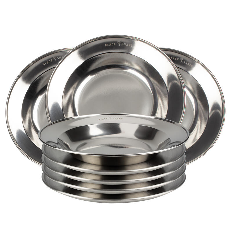 Assiette camping plate et creuse | Diamètre env. 23 cm | 4 assiettes de chaque