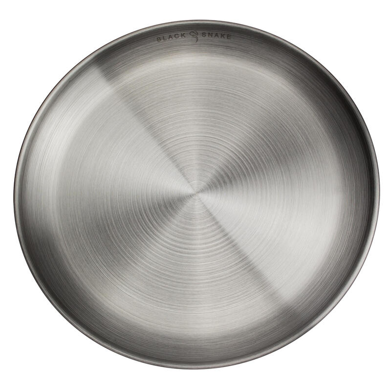 Assiette plate de camping | Diamètre env. 23 cm | Acier inox | 1 assiette