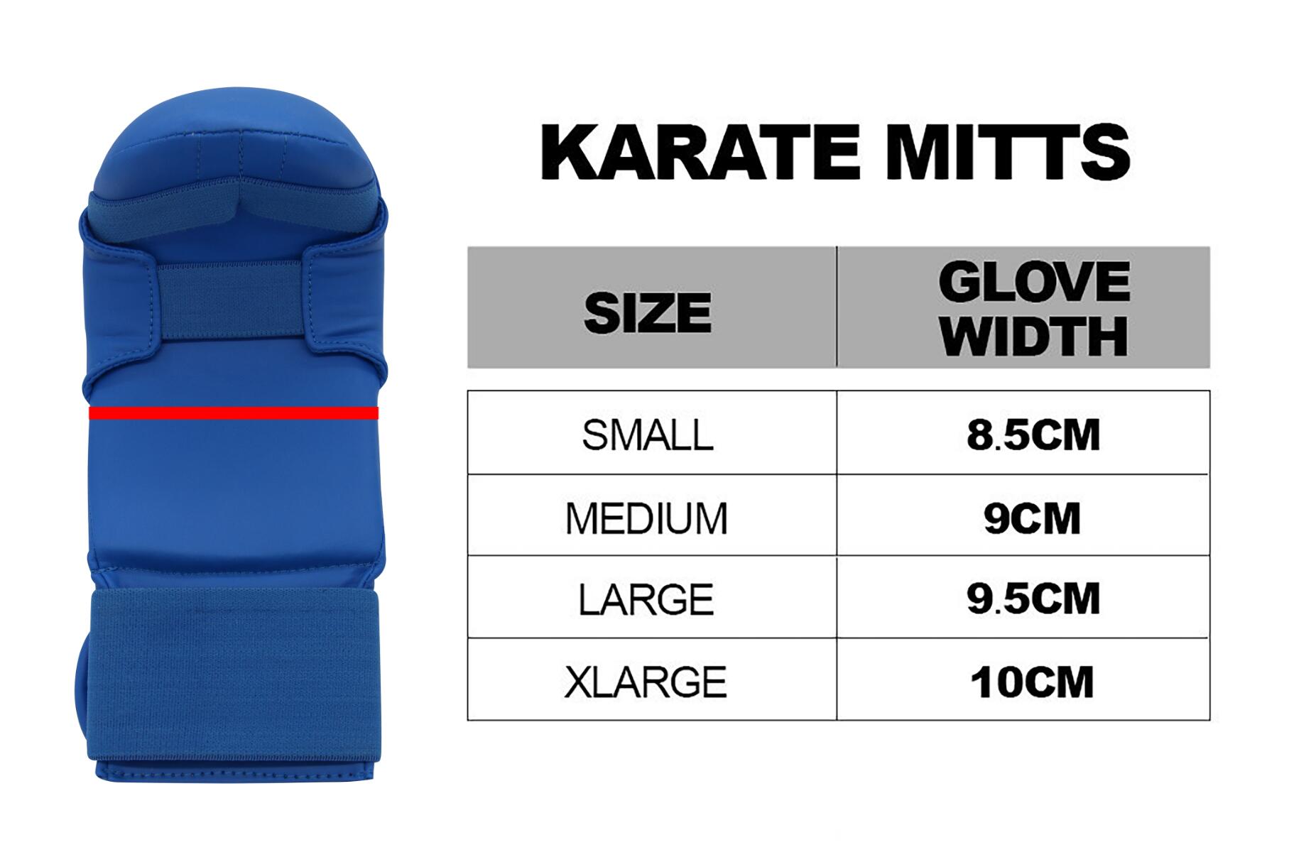 Pack KAMIKAZE mitt red and blue with thumb and Shin and foot