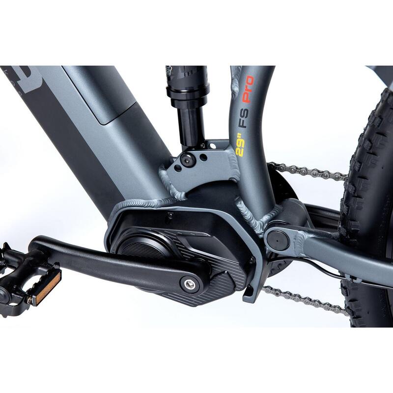 Bicicletă electrică cu suspensie integrală E-MTB 29'' PRO cu motor central.