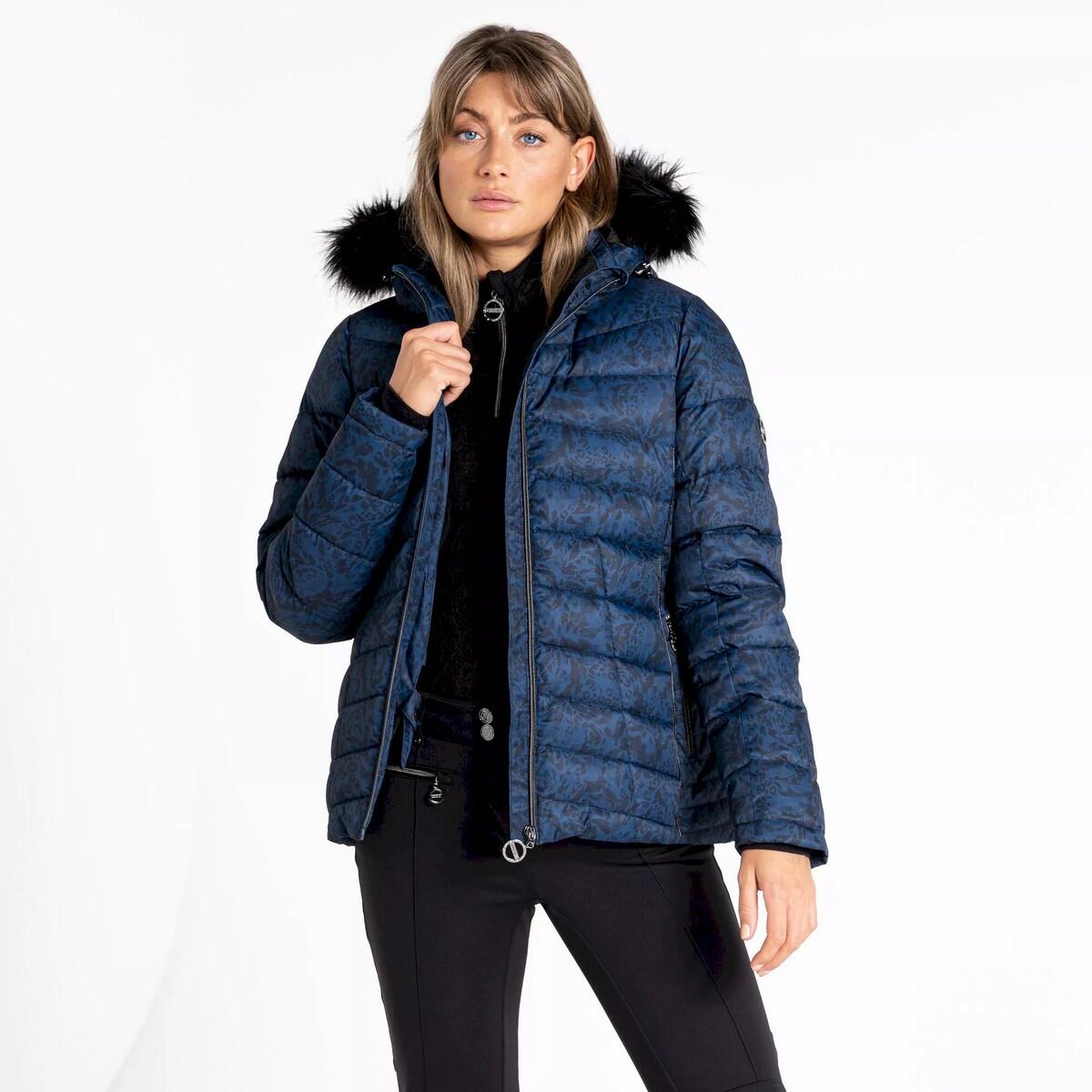 Womens/Ladies Glamorize III Leopard Print Padded Ski Jacket (Moonlight Denim) 4/5