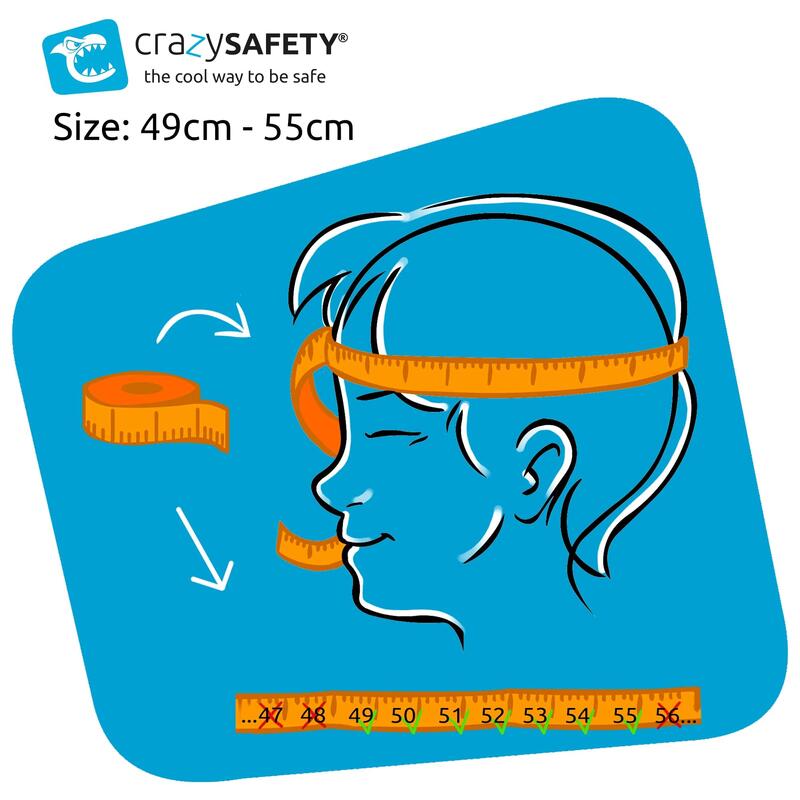 Capacete bicicleta para crianças|Tubarão Cinza| Crazy Safety  EN1078 Certificado