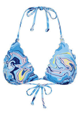 Bikini-Top mit gerüschten Säumen
