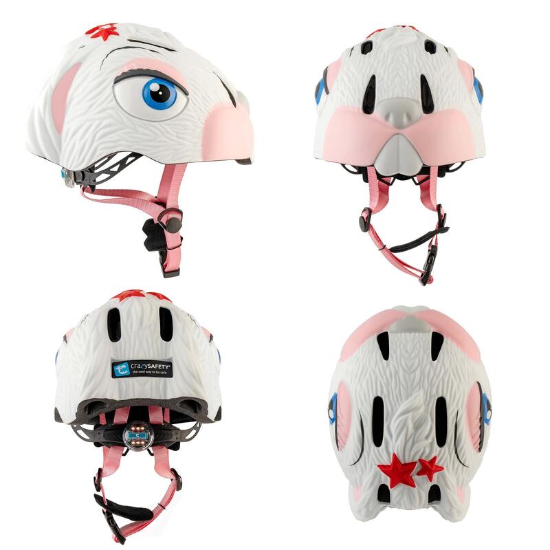 Casco da Bici per Bambini | Coniglio Bianco | Crazy Safety | Omologato EN 1078