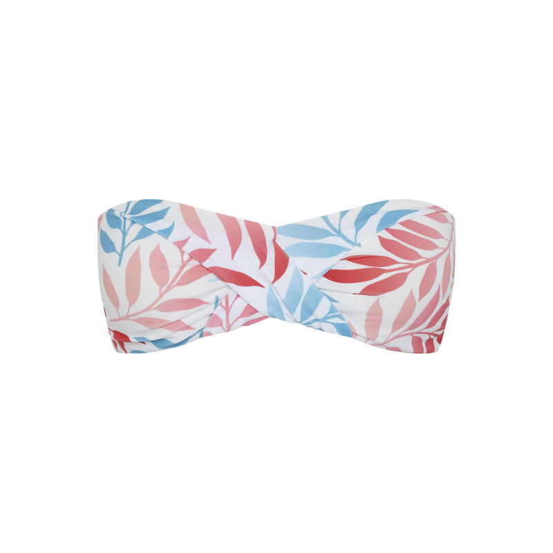 Mix & Match Bandeau-Bikini-Top gemustert in Wickeloptik