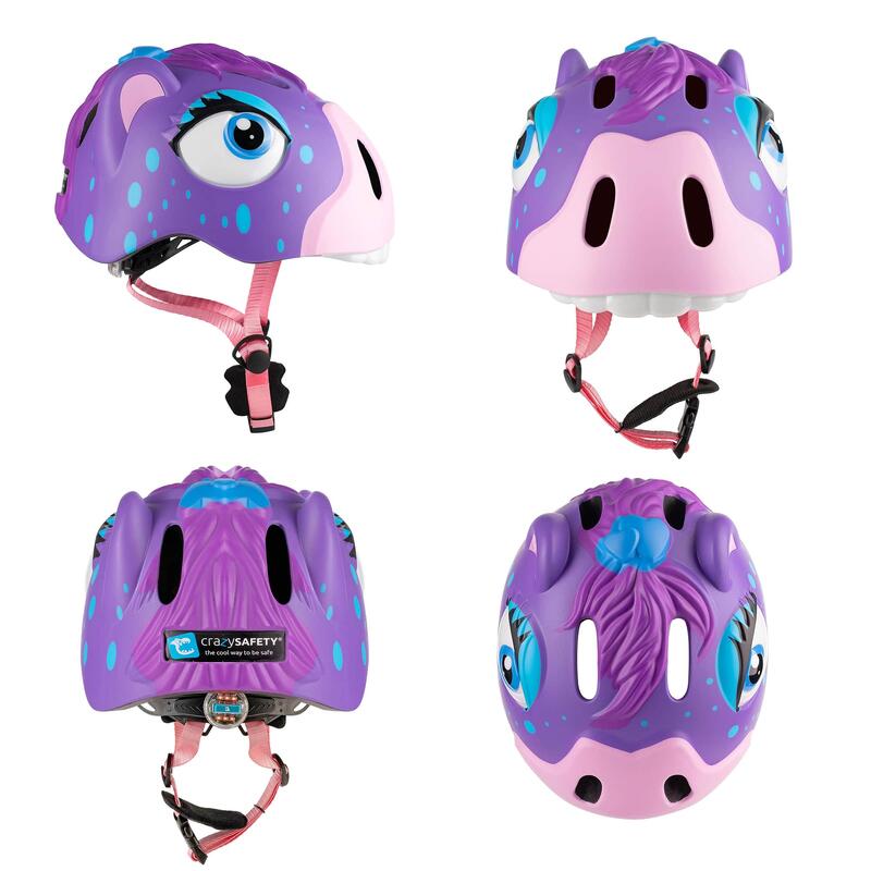 Casque de Vélo pour enfants | Poney Violet | Crazy Safety | Certifié EN1078