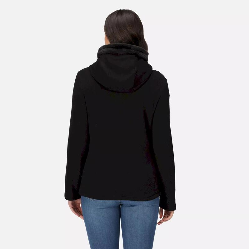 CDJLFH-Sudadera negra con cremallera para mujer, ropa de invierno