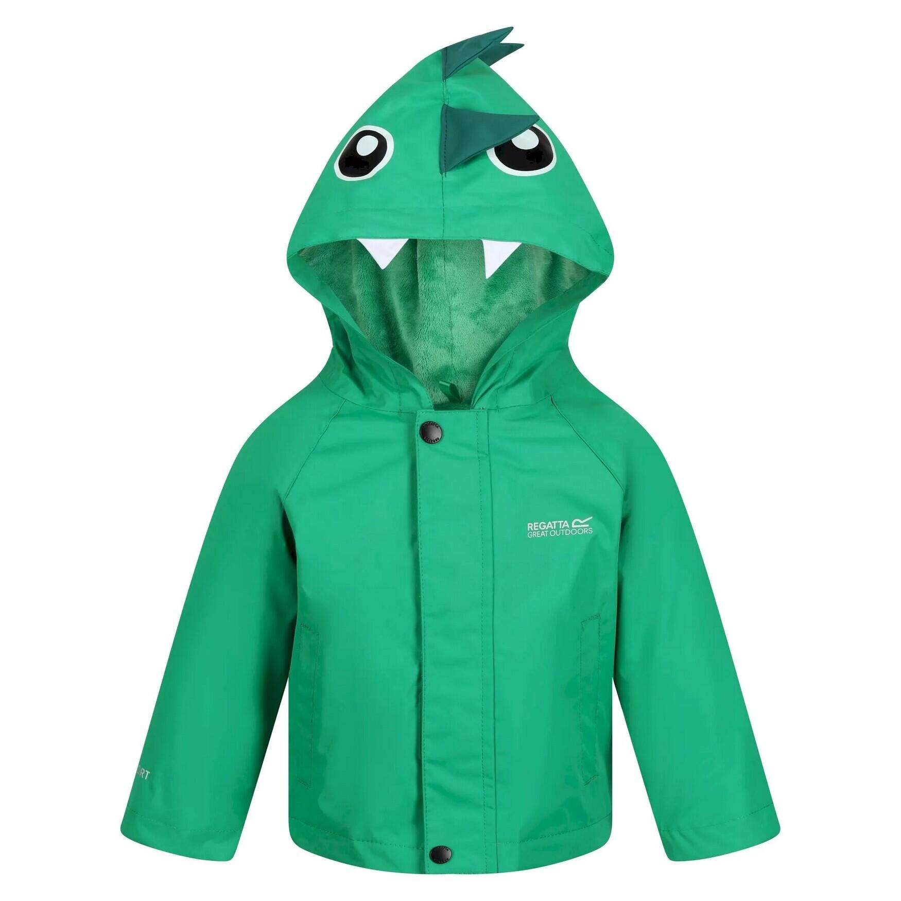 REGATTA Childrens/Kids Dinosaur Waterproof Jacket (Jellybean Green)