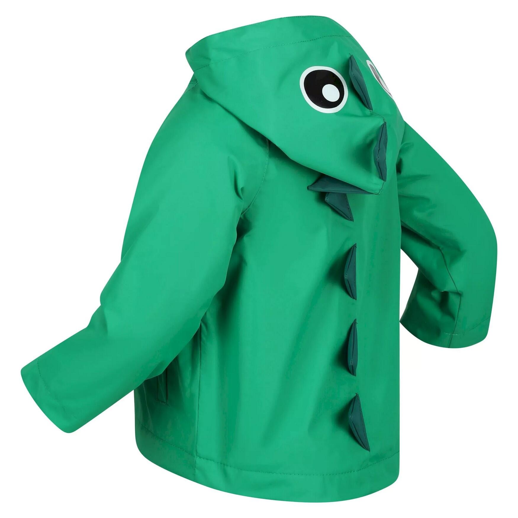 Childrens/Kids Dinosaur Waterproof Jacket (Jellybean Green) 4/5