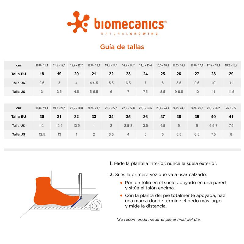 Sandalias Cangrejeras con Cierre Adherente para Niña Biomecanics 232107B Blancas