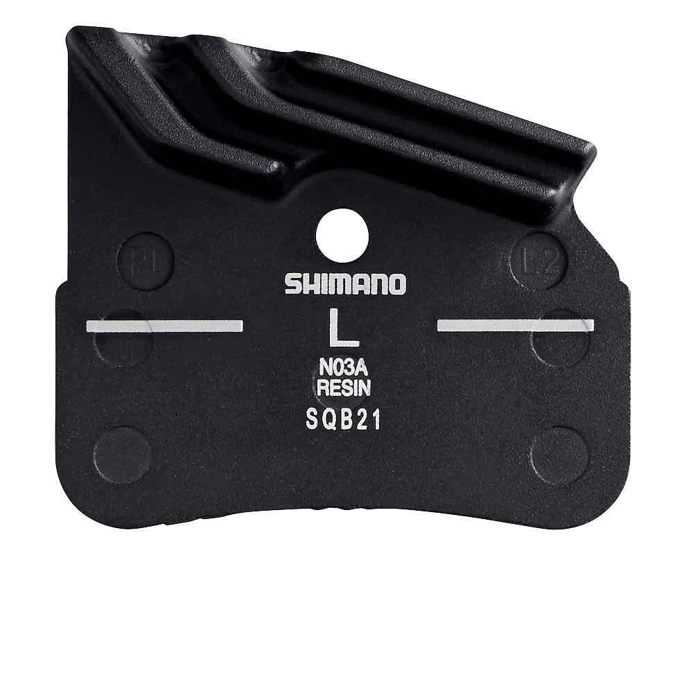 Plaquettes frein Shimano N03A résine 4 pistons avec ailette (Noir) 2/3