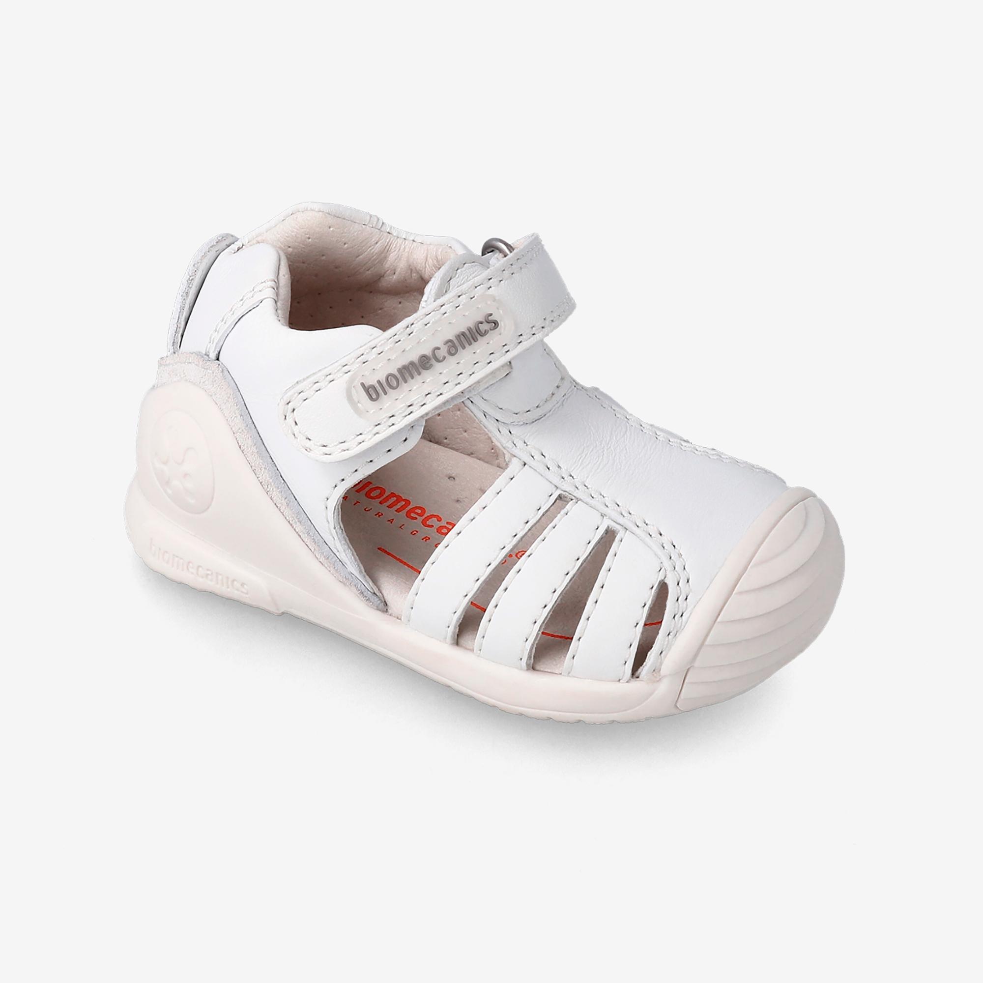 Sandalias Cangrejeras con Cierre Adherente para Niño Biomecanics 222143B Blancas 4/5