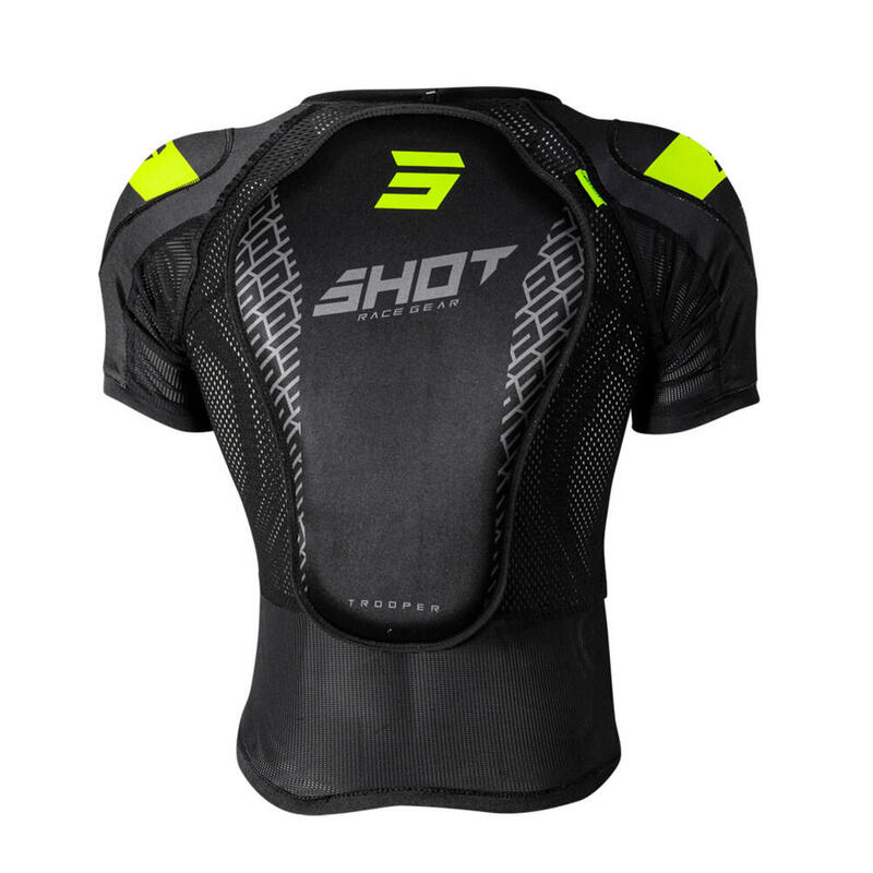 Gilet VTT Shot Manches Courtes - Trooper Noir/Jaune Fluo