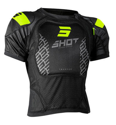 Gilet VTT Shot Manches Courtes - Trooper Noir/Jaune Fluo