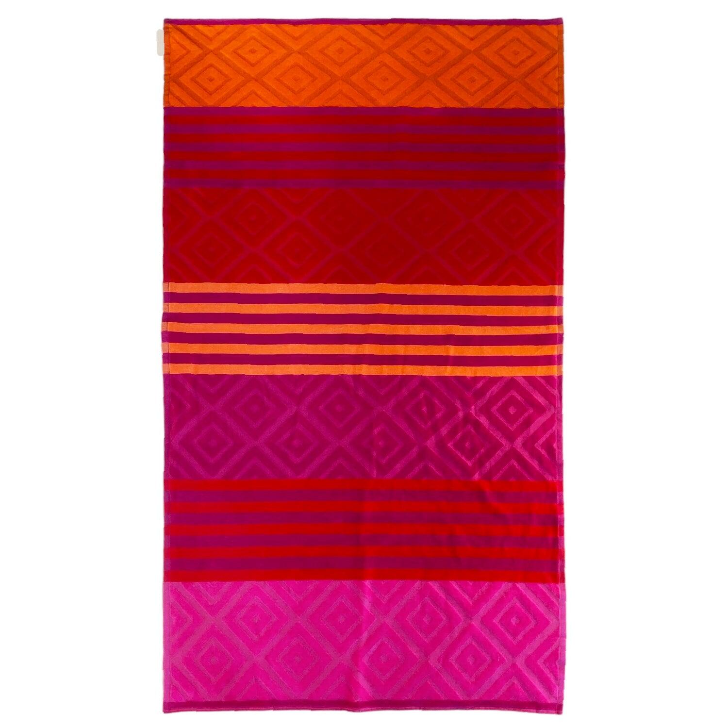 LE COMPTOIR DE LA PLAGE Strandlaken Badstof Velours Jacquard Rood 90x170 340g/m² - Monterrico