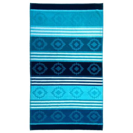 Serviette de plage éponge velours Jacquard ciselée - Razao - 90x170cm - 340g/m²