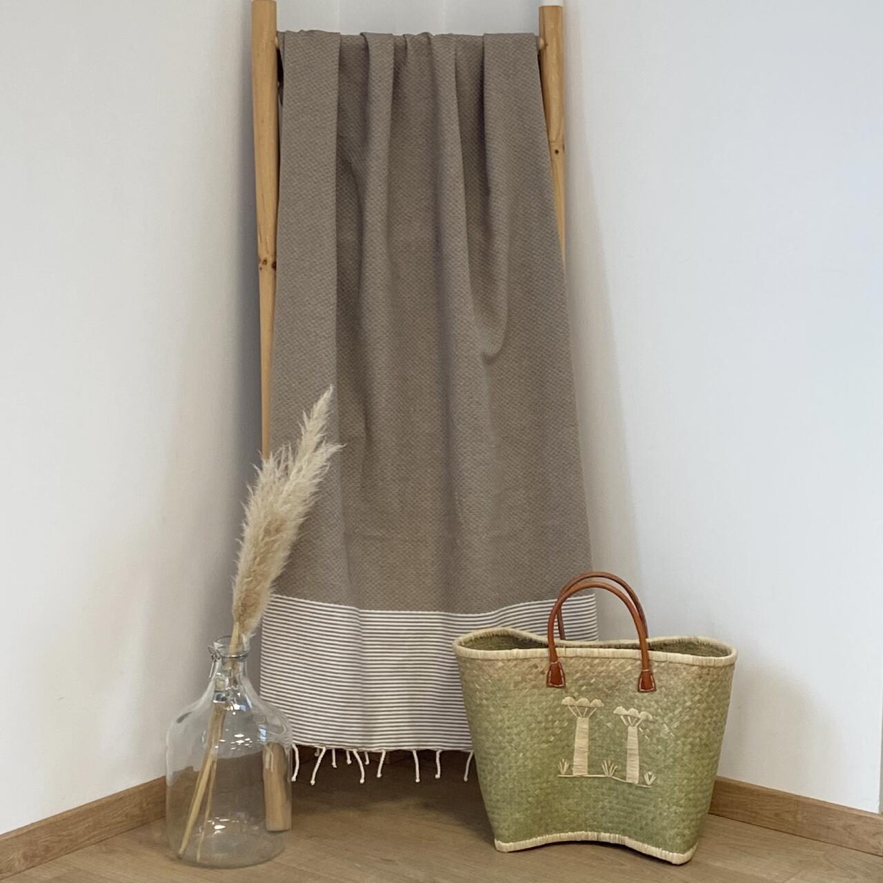 Fouta tradicional - Mikanda Topo - 100 x 200 cm  - 190 g/m² 2/3