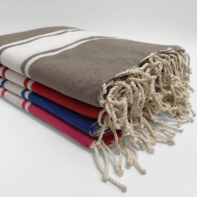 Fouta traditionnelle Kozo Rouge 200x200 190g/m²