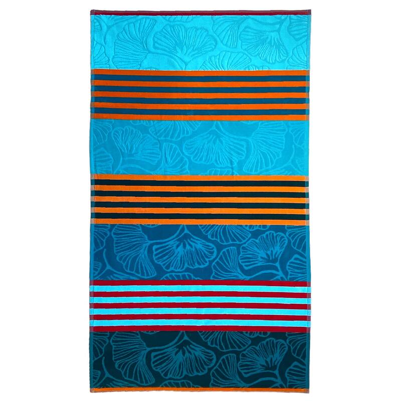 Serviette De Plage Volleyball 90x170 Cm - Éponge Polyester, Motif Dégradé Avec Filet Et Balle, Idéale Pour Les Fans De Volley