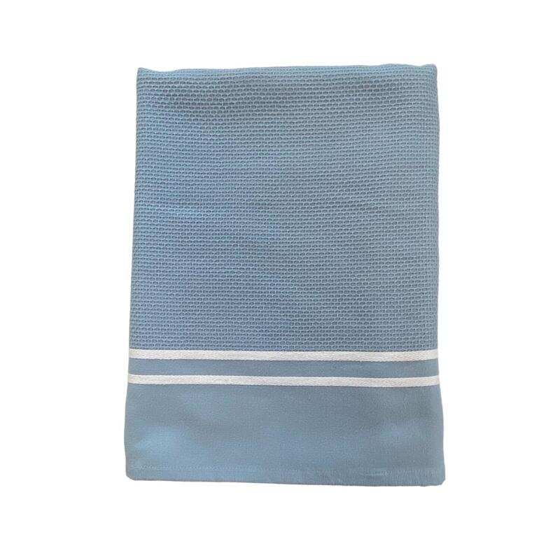 Asciugamano Waffle foderato Fouta Grigio Blu 90x170 355g/m² (2,5 oz)