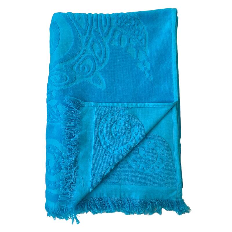 Serviette de plage éponge velours Jacquard ciselée Cozumel 90x170 340g/m²