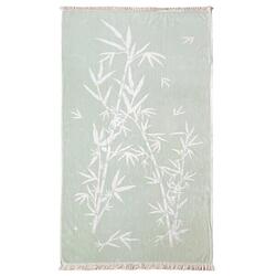 Serviette de plage éponge velours Jacquard avec franges Bamboo 90x170 390g/m²