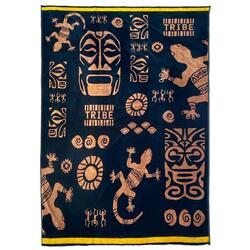 Serviette de plage éponge velours Jacquard Tribalta 140x180 400g/m²