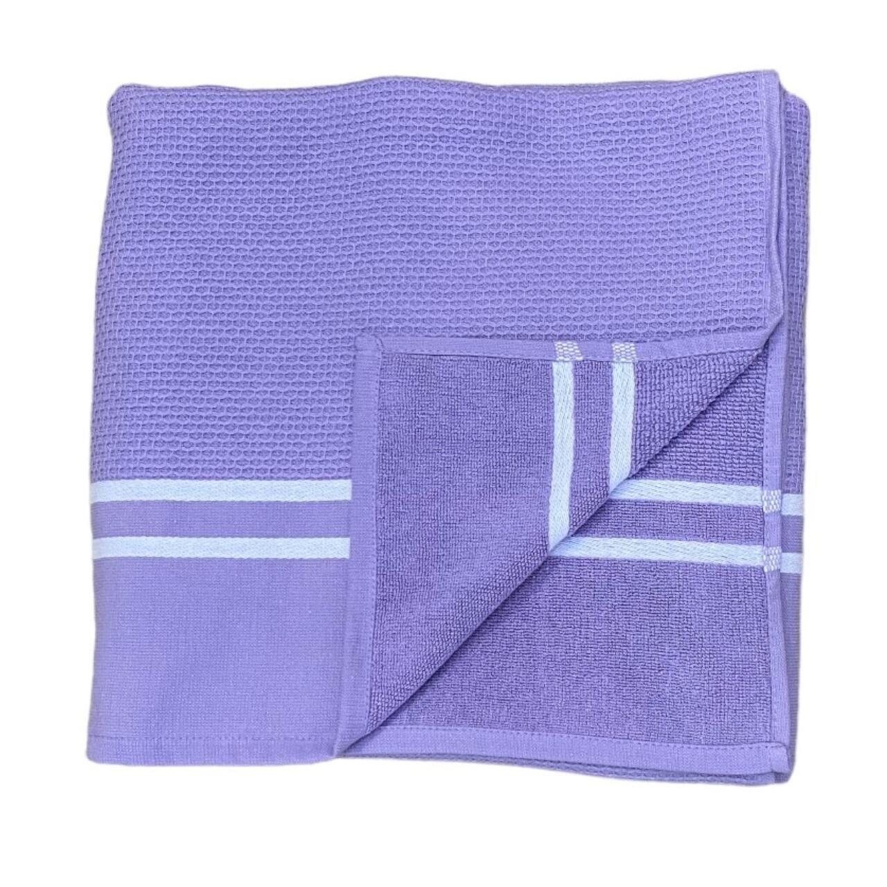 Fouta met badstof voering - Waffle Orchidee - 90x170cm - 355g/m² 3/3