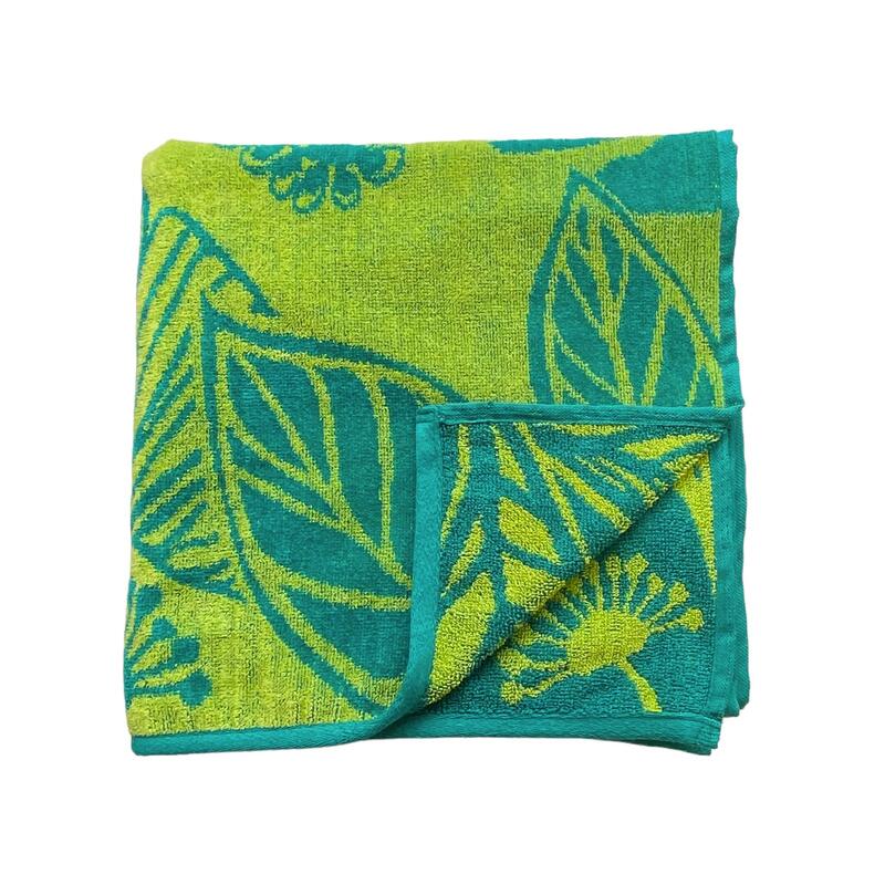 Serviette de plage éponge velours Jacquard Tawana 70x140 400g/m² vert