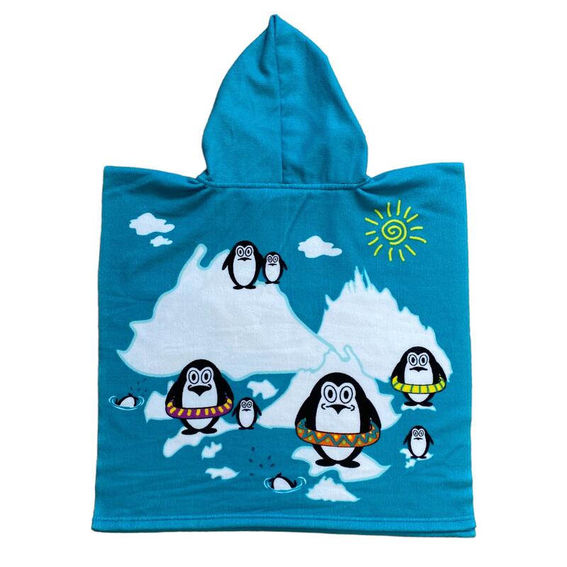 Artic kinderpakket: een Poncho en een microvezel strandlaken 100% polyester