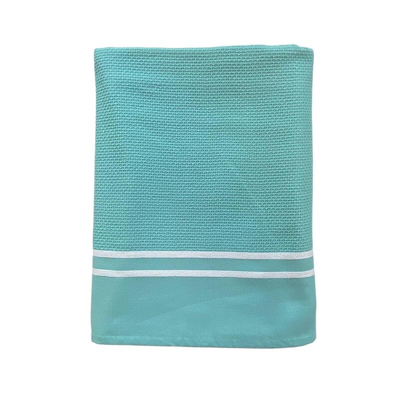 Fouta doublée éponge Waffle Aqua 90x170 355g/m²