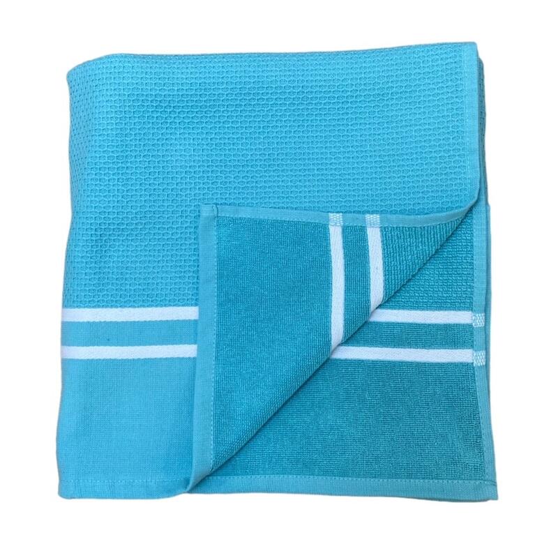 Wafel Aqua badstof gevoerde handdoek 90x170 355g/m²