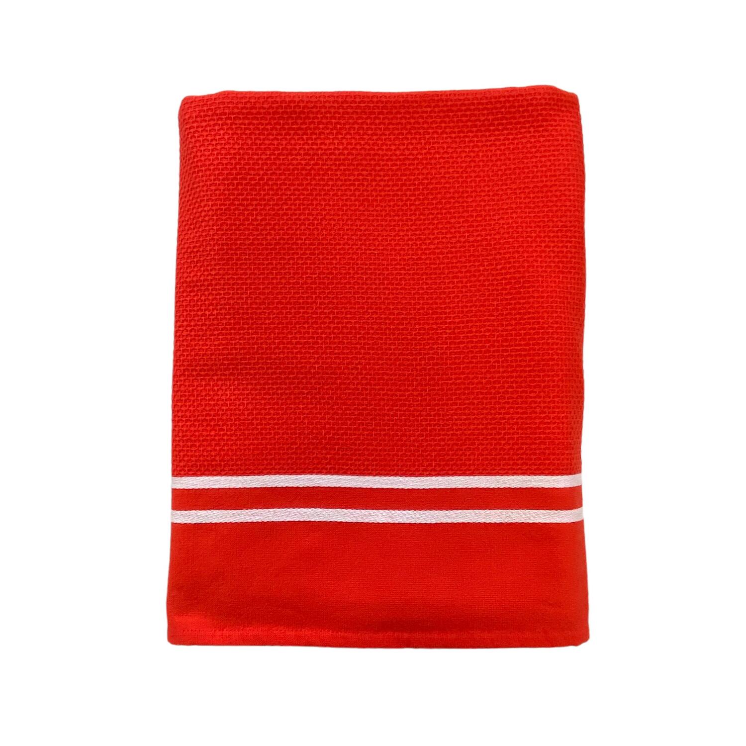 LE COMPTOIR DE LA PLAGE Waffle Tangerine badstof gevoerde handdoek 90x170 355g/m²