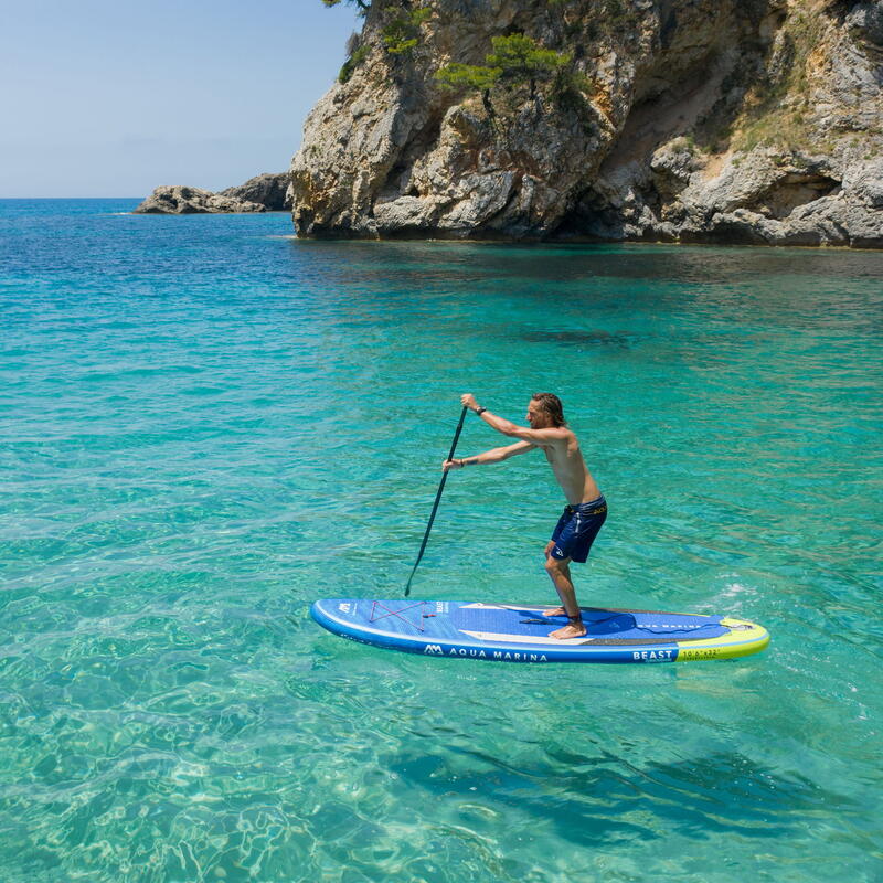 AQUA MARINA BEAST SUP Board Stand Up Paddle aufblasbar Surfboard SOLID Paddel