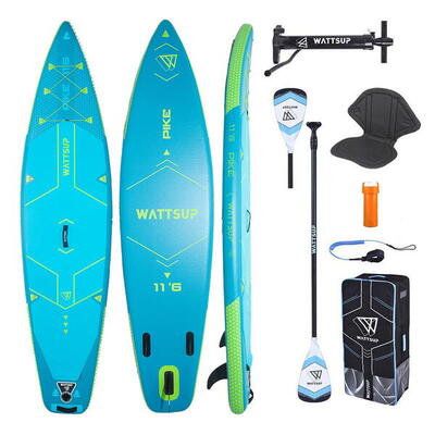 Wattsup 11’6” pike combo sup opblaasbaar board kayak seat 2in1 peddel 350 cm