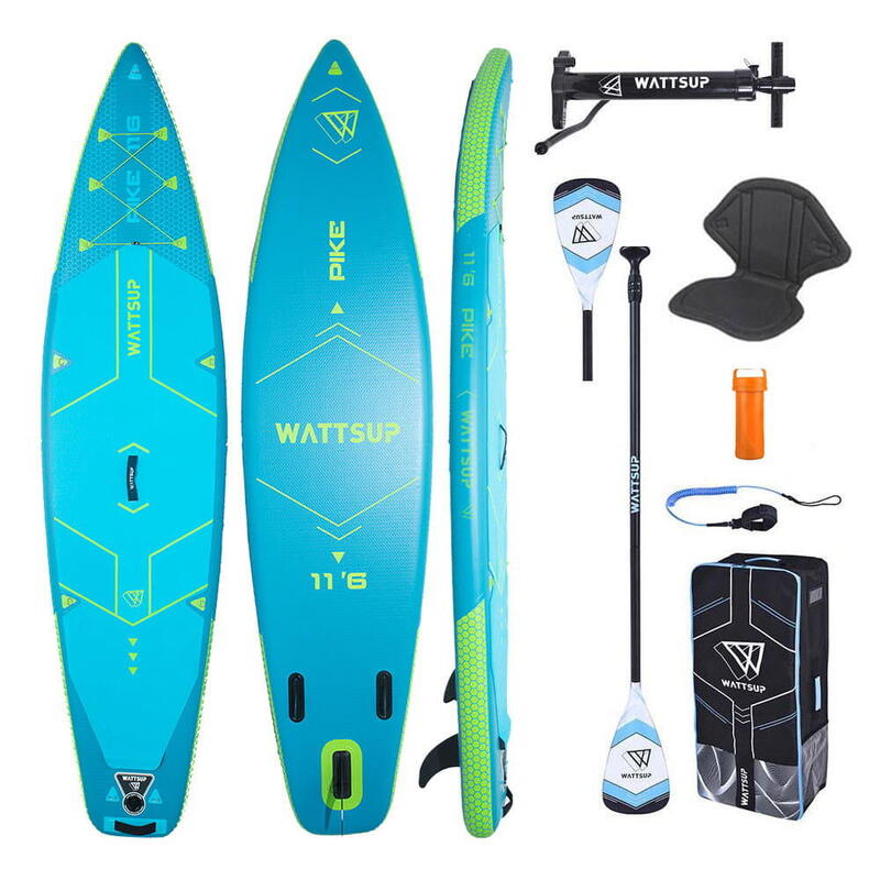 WATTSUP PIKE SUP Board Stand Up Paddle gonflable KAYAK SEAT 2en1 pagaie 350 cm