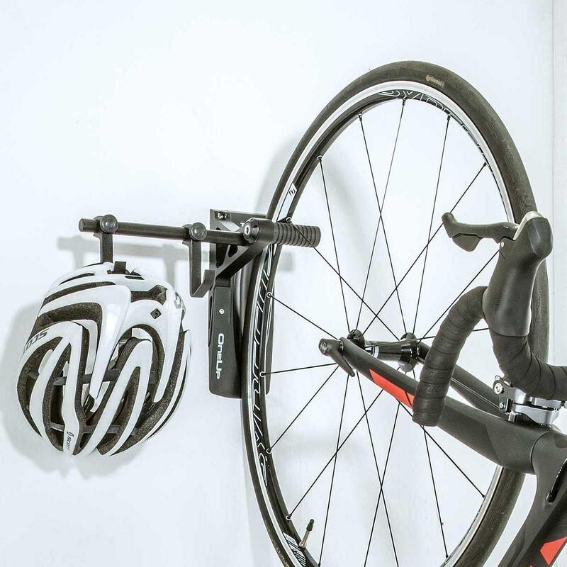 Soporte de pared para bicicletas - Madera y aluminio - Negro