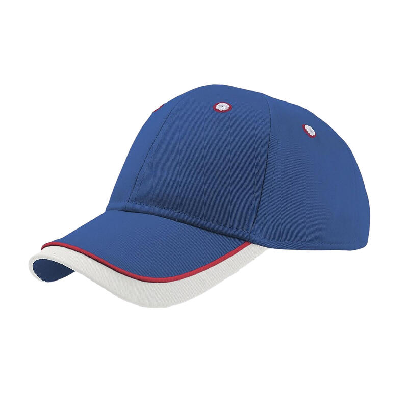 Star Baseballkappe mit 6 Paneelen und KontrastDesign Kinder Königsblau/Weiß