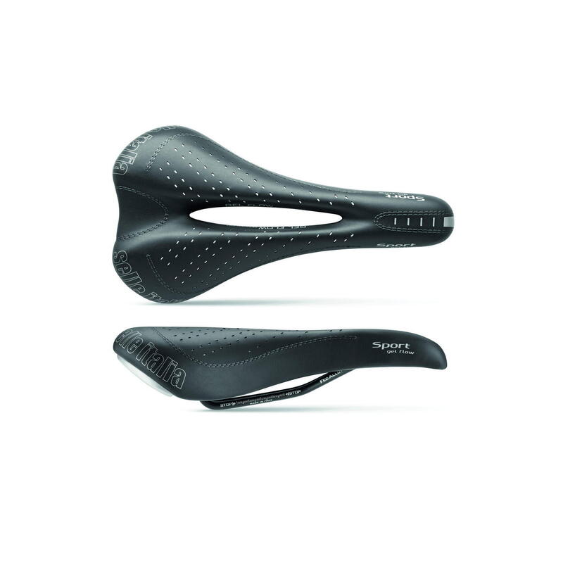 Męska siodełko rowery miejskie komfort Selle Italia Sport Gel Flow czarny