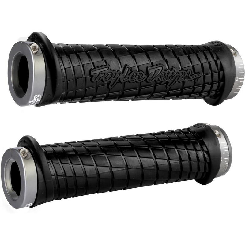 Troy Lee Lock On Grips - noir - lockring gris