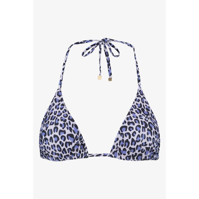 Haute de Bikini Triangle - Motif Léopard Bleu - Haute de Bikini femme