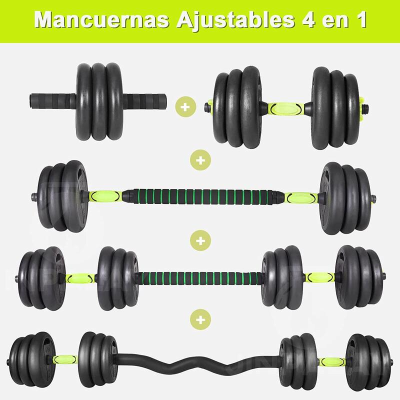 Juego Kit 30 kg de Mancuernas 4 en 1 MultiFit