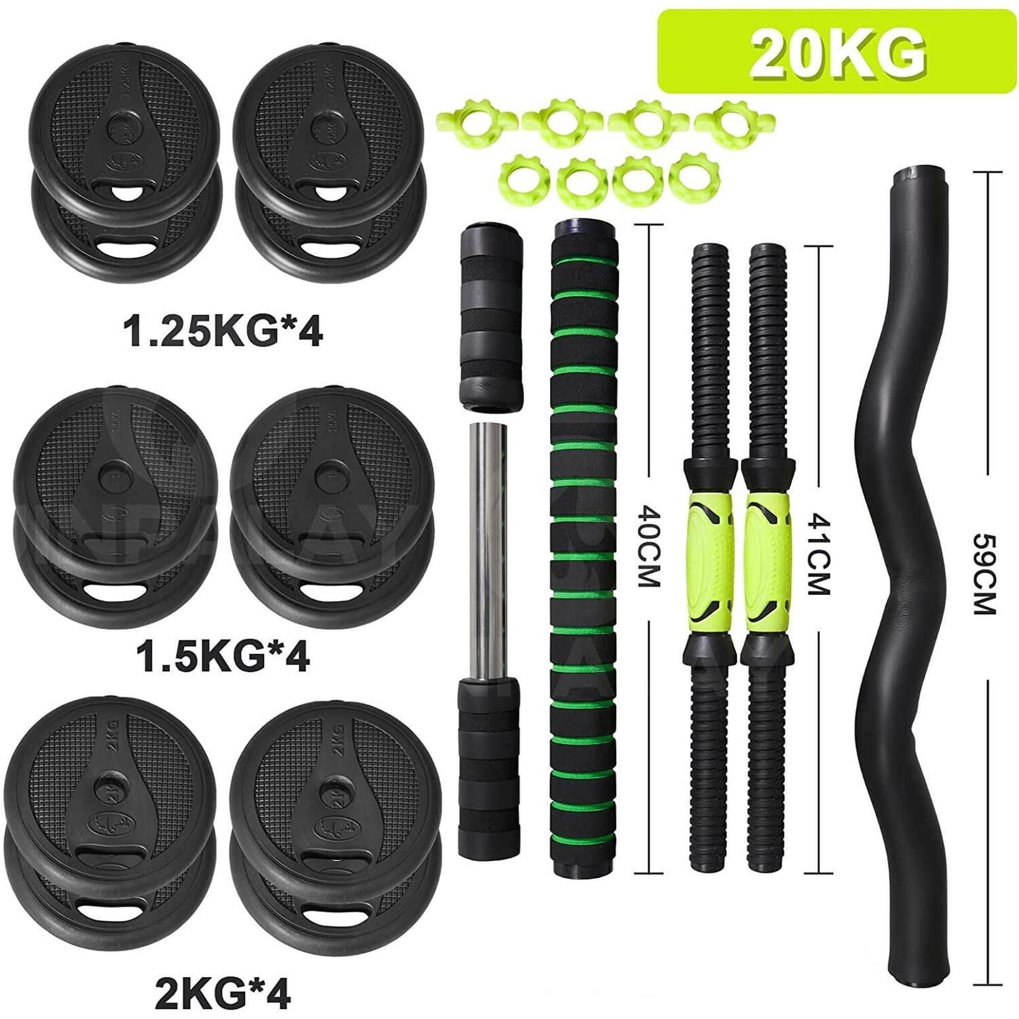 Juego Kit 20 kg de Mancuernas 4 en 1 MultiFit 3/5