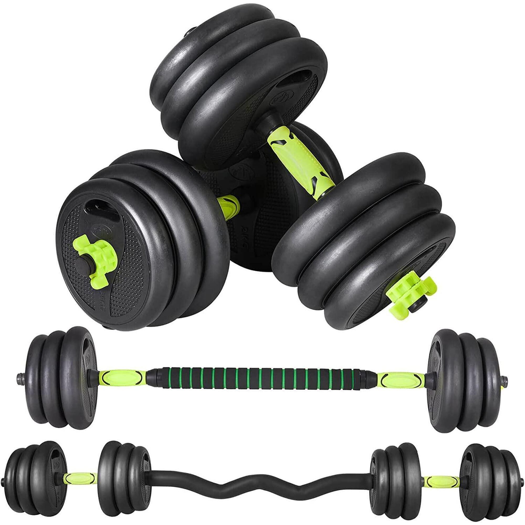 OZIO FITNESS Juego Kit 20 kg de Mancuernas 4 en 1 MultiFit