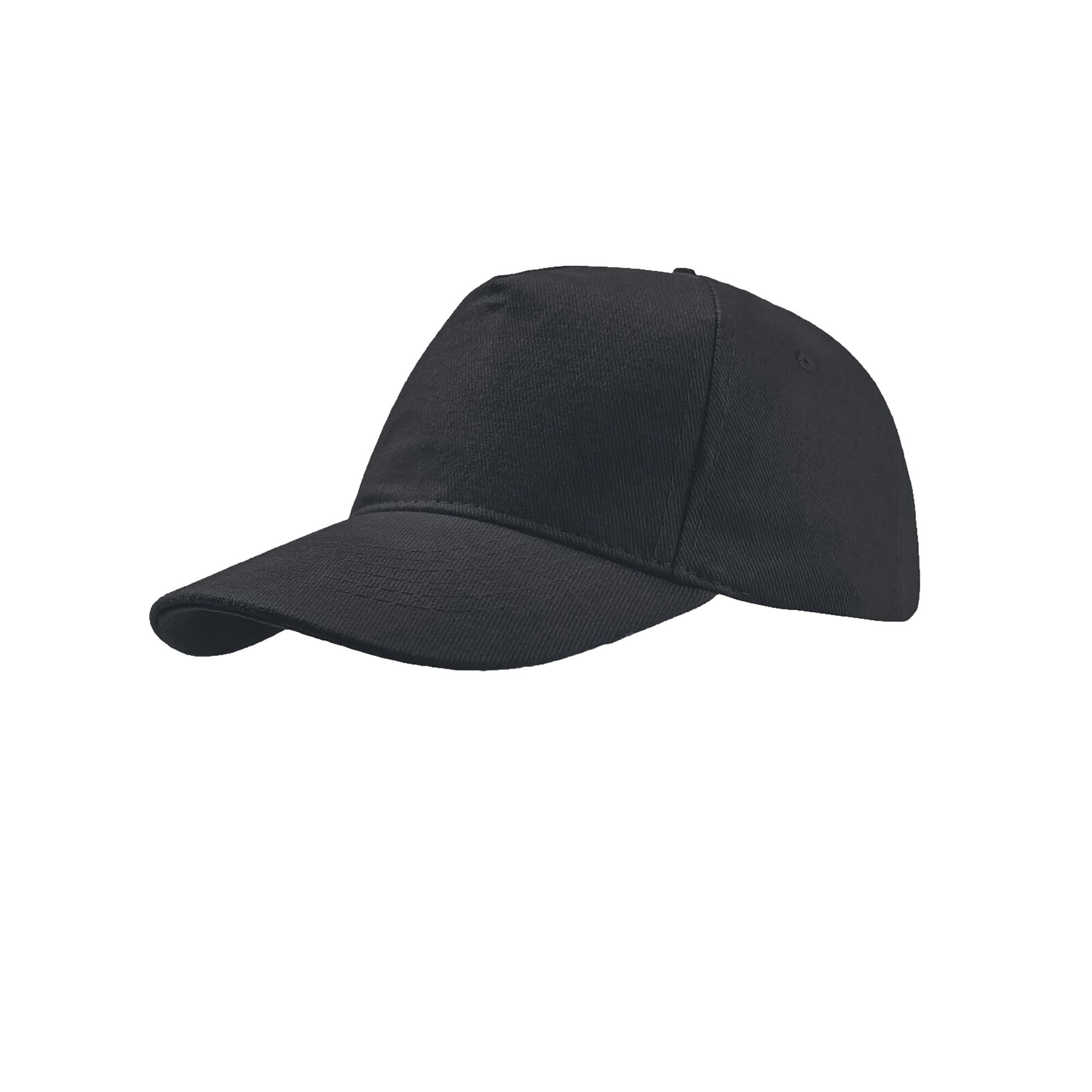 Liberty Five Buckle Heavy Brush Cotton 5 Panel Cap (Black) 1/4