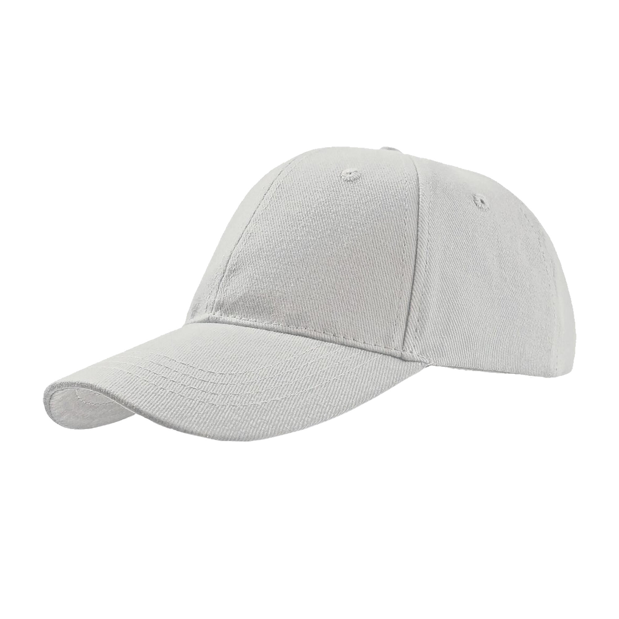 Liberty Six Buckle Brushed Cotton 6 Panel Cap (White) 1/3